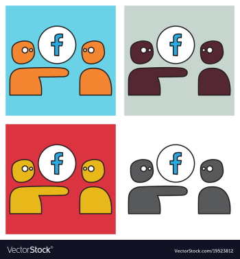 Set of unusual look facebook logotype social vector image Set of unusual look facebook logotype social vector image