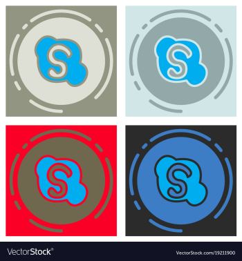 Set of unusual look skype logo vector image Set of unusual look skype logo vector image