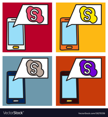 Set of unusual look skype logo vector image Set of unusual look skype logo vector image