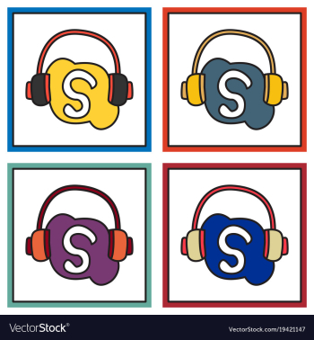 Set of unusual look skype logo vector image Set of unusual look skype logo vector image