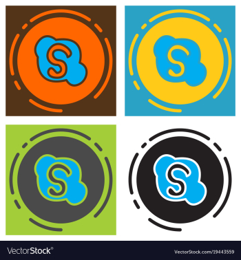 Set of unusual look skype logo vector image Set of unusual look skype logo vector image