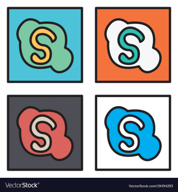 Set of unusual look skype logo vector image Set of unusual look skype logo vector image