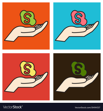 Set of unusual look skype logo vector image Set of unusual look skype logo vector image