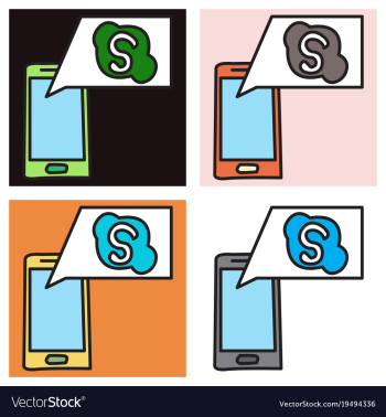 Set of unusual look skype logo vector image Set of unusual look skype logo vector image