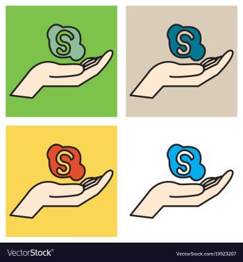 Set of unusual look skype logo vector image Set of unusual look skype logo vector image