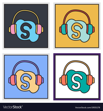 Set of unusual look skype logo vector image Set of unusual look skype logo vector image