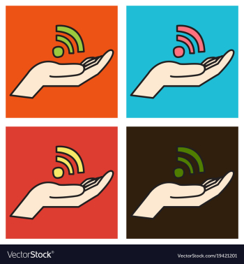 Set of unusual look wifi signal vector image Set of unusual look wifi signal vector image