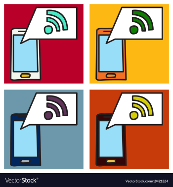 Set of unusual look wifi signal vector image Set of unusual look wifi signal vector image