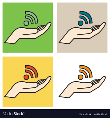 Set of unusual look wifi signal vector image Set of unusual look wifi signal vector image