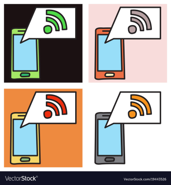 Set of unusual look wifi signal vector image Set of unusual look wifi signal vector image