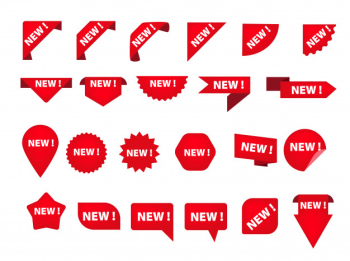 Set of various tags with new inscription Free Vector Set of various tags with new inscription Free Vector