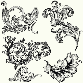 Set of vctor decorative ornaments in vintage style Free Vector Set of vctor decorative ornaments in vintage style Free Vector