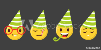 Set of vector illustration of funny emoji Set of vector illustration of funny emoji
