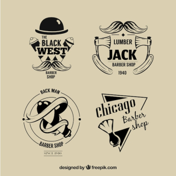 Set of vintage barbershop logos Set of vintage barbershop logos