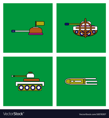 Set of war gagets in color sets on backgrounds vector image Set of war gagets in color sets on backgrounds vector image