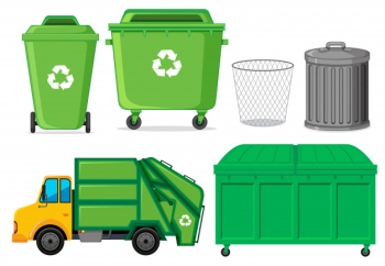 Set of waste container Free Vector Set of waste container Free Vector