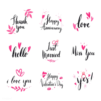 Set of wedding and love typography vectors | Free stock vector - 511771 Set of wedding and love typography vectors | Free stock vector - 511771