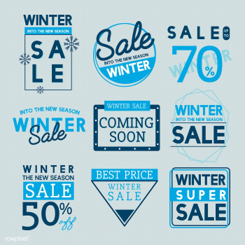 Set of winter sale badge vectors | Free stock vector - 503438 Set of winter sale badge vectors | Free stock vector - 503438