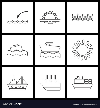 Set sea icons vector image Set sea icons vector image