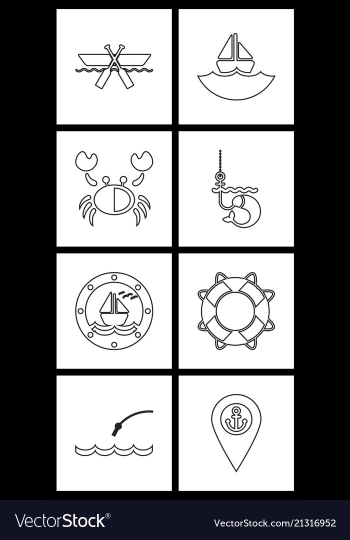 Set sea icons vector image Set sea icons vector image