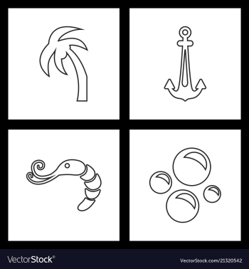 Set sea icons vector image Set sea icons vector image
