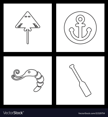 Set sea icons vector image Set sea icons vector image