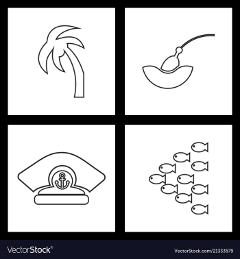 Set sea icons vector image Set sea icons vector image