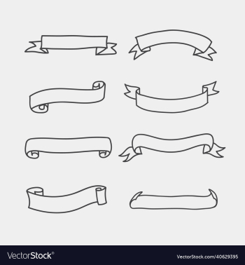 set vintage hand draw banner set vintage hand draw banner
