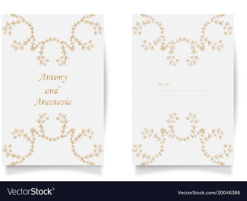 set wedding card flyer pages ornament concept