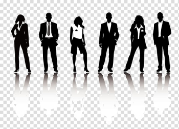 Several people in formal suits illustration, Businessperson Illustration, Business people silhouettes transparent background PNG clipart