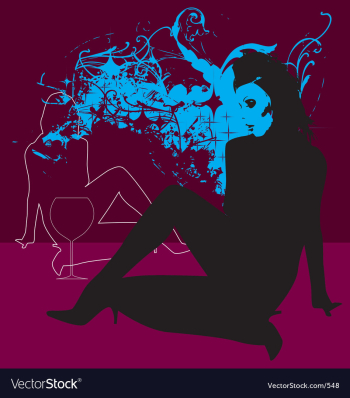 Sexy girl grunge background vector image