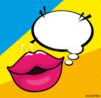 sexy lips with speech bubble pop art style design sexy lips with speech bubble pop art style design