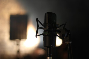 shallow focus photography of black studio microphone shallow focus photography of black studio microphone