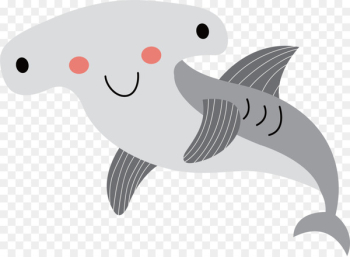 Shark Cartoon Illustration - Gray shark vector Shark Cartoon Illustration - Gray shark vector