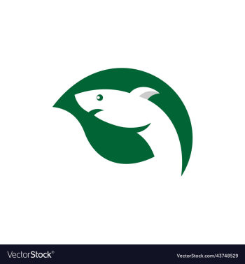 shark leaf simple ecology nature logo