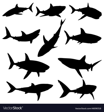 shark silhouettes set