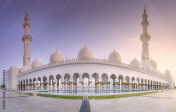 Sheikh Zayed Grand Mosque at sunset Abu-Dhabi, UAE