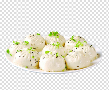Shengjian mantou Baozi Breakfast, Green onion and white fried packets transparent background PNG clipart