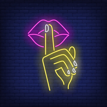 Shh gesture neon sign Free Vector Shh gesture neon sign Free Vector