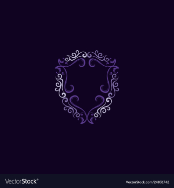 Shield frame with ornament creative logo vector image Shield frame with ornament creative logo vector image