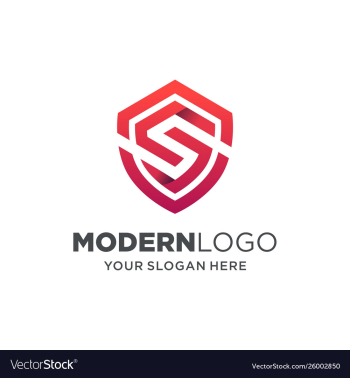 Shield letter s logo design with 3d style vector image Shield letter s logo design with 3d style vector image