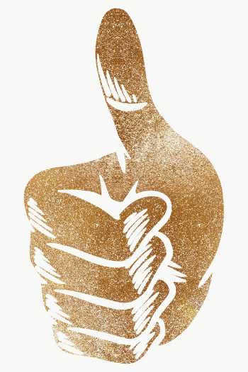 Shimmering golden thumbs up sticker overlay design element | Free  transparent png - 2358541