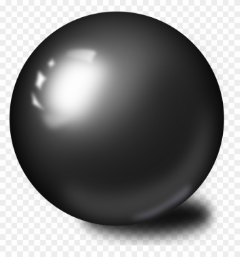 Shiny Ball Clipart - 3d Black Ball Png