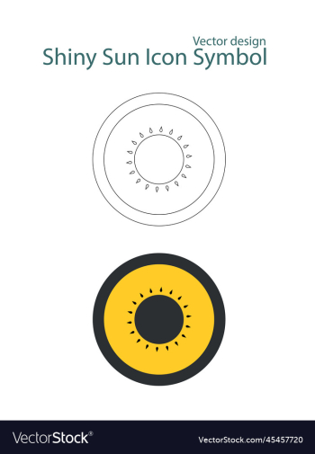 shiny sun outline icon symbol design