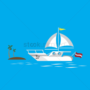 Ship and island Ship and island