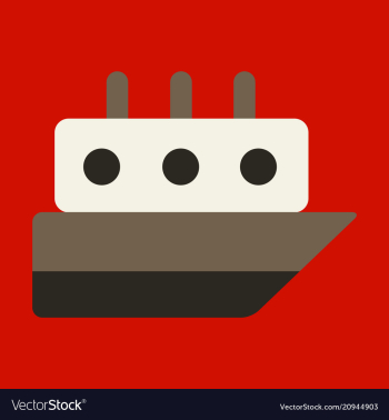 Ship icon flat pictogram on background symbol vector image Ship icon flat pictogram on background symbol vector image