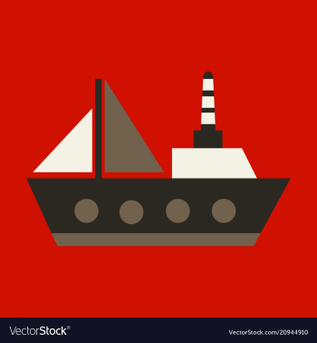Ship icon flat pictogram on background symbol vector image Ship icon flat pictogram on background symbol vector image