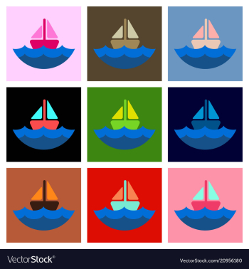 Ship icon flat pictogram on background symbol vector image Ship icon flat pictogram on background symbol vector image