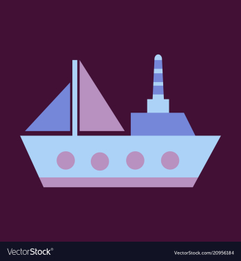 Ship icon flat pictogram on background symbol vector image Ship icon flat pictogram on background symbol vector image