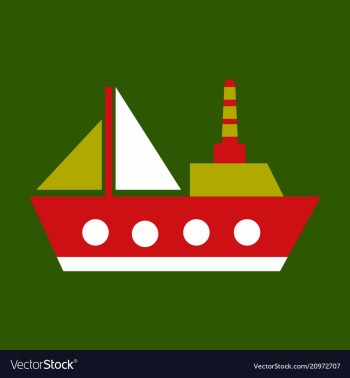 Ship icon flat pictogram on background symbol vector image Ship icon flat pictogram on background symbol vector image